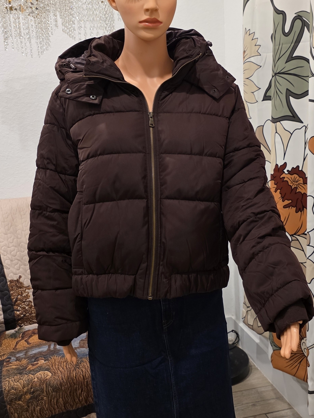 Classic Women's Puffer Jacket - Dark Mahogany